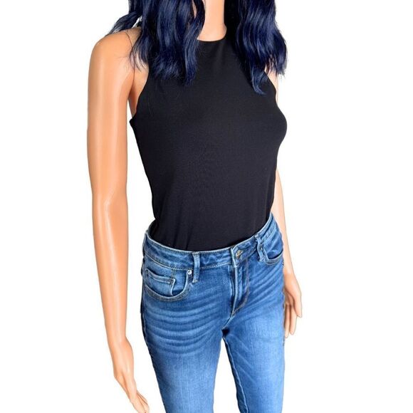 Old Navy Women’s Plain Black High Neck Bodysuit Size Medium - Picture 2 of 5